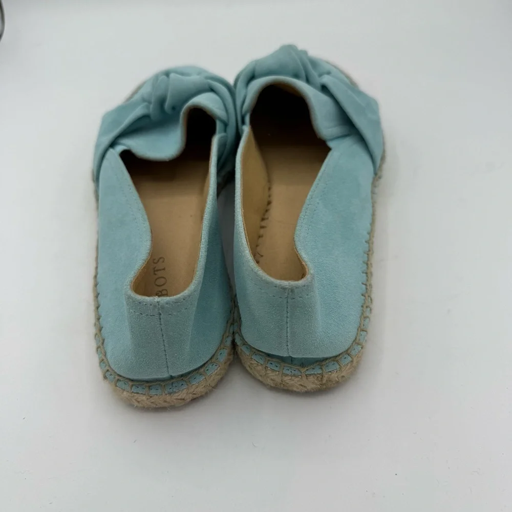 Talbots Izzy Knot Espadrilles Size 7.5 Shoes Aqua Suede Slip On Women’s